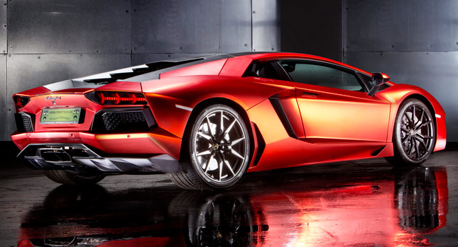 Lamborghini Aventador Matte Orange-Red Chrome Wrap Will ...