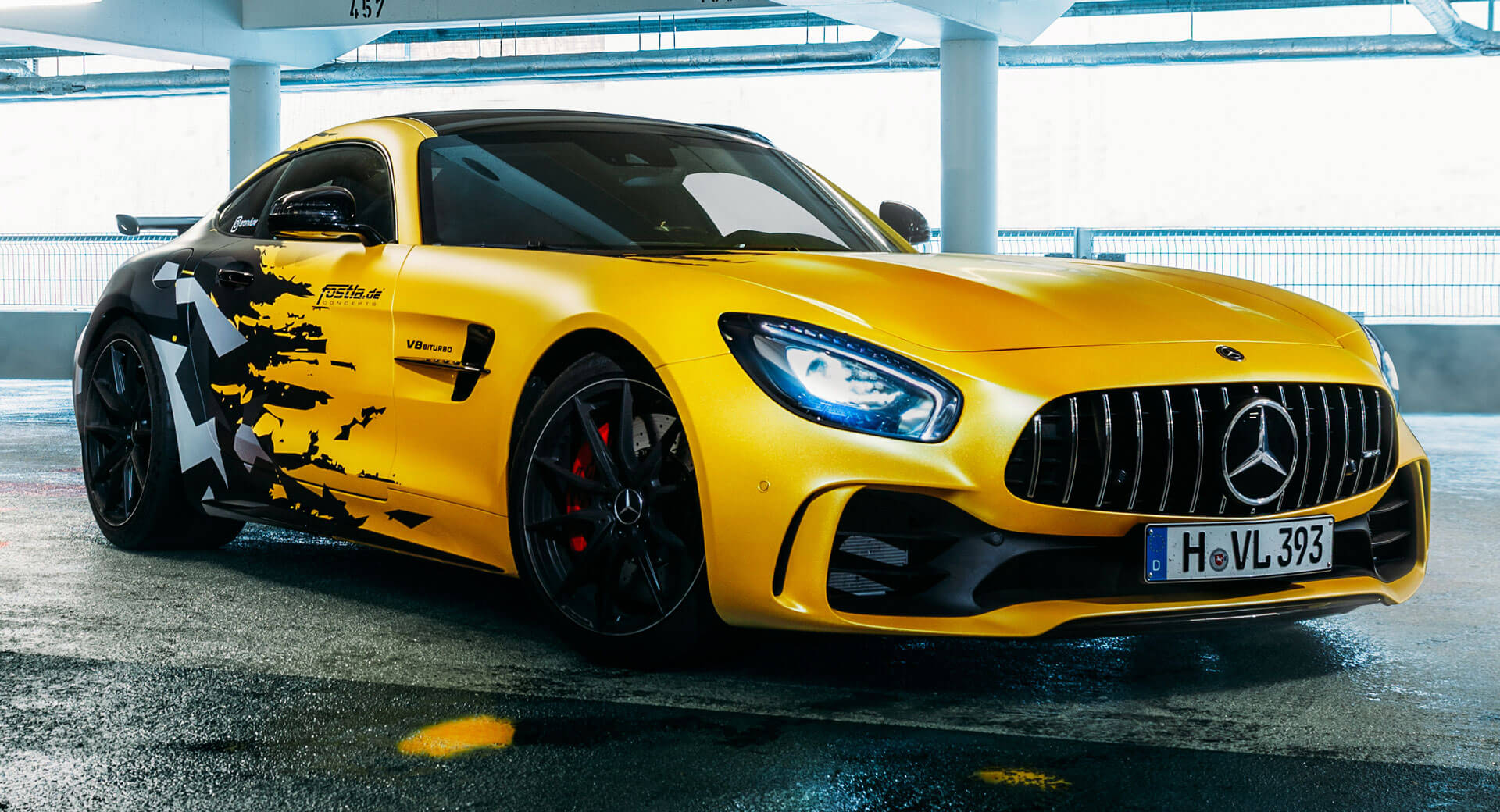 Fostla’s Mercedes-AMG GT R Gets 641 HP, Urban-Camo-And-Yellow Wrap | Carscoops